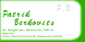 patrik berkovits business card